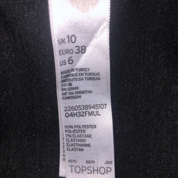 Topshop Black Floral Dress Size 6 - Picture 5 of 5